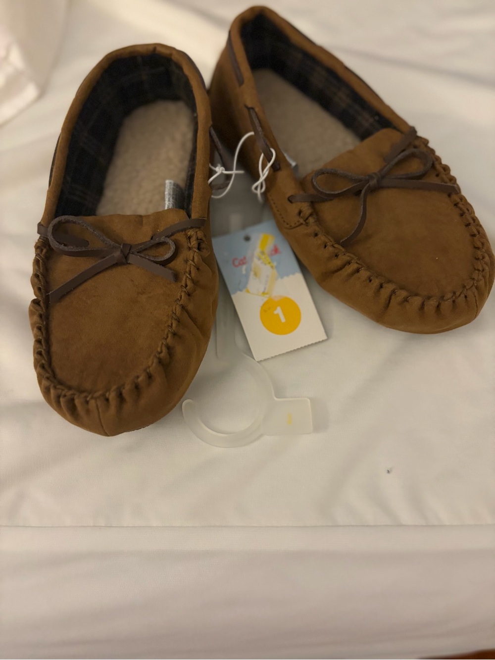 Kids Moccasin Slip-On Shoes in Brown NWT Boyโs size 1